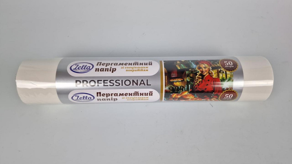 Пергамент для випікання (50 м*38 см) Zella білий силіконовий (1 рул) Харків - фото 1