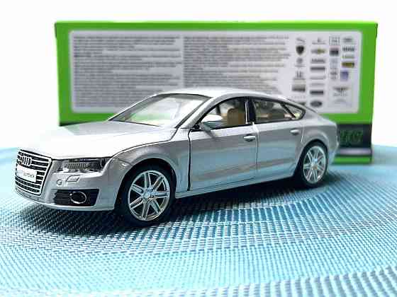 Машина металева Автопром Audi A7 Sportback світло звук відчиняються двері 1:32 Сіра (68319) Чернігів