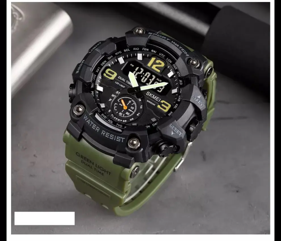 Чоловічий спортивний наручний годинник Skmei 1637 водонепроникні (Зелений) Київ