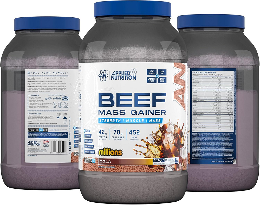 Гейнер Applied Nutrition Beef Mass Gainer 3130 г, COLA MILLIONS Луцьк - фото 2