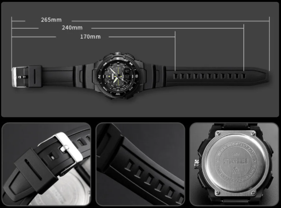 Чоловічий спортивний годинник Skmei 1454 Чорний з чорним Вінниця - фото 8