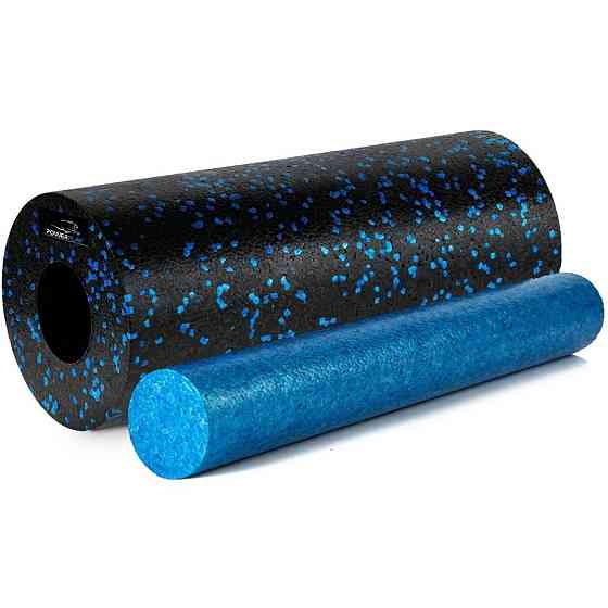 Масажний набір PowerPlay PP_4015 EPP Foam Roller Set 4in1 (2-ва роли + 2-ва м'ячі) Чорно-синій Кам'янське