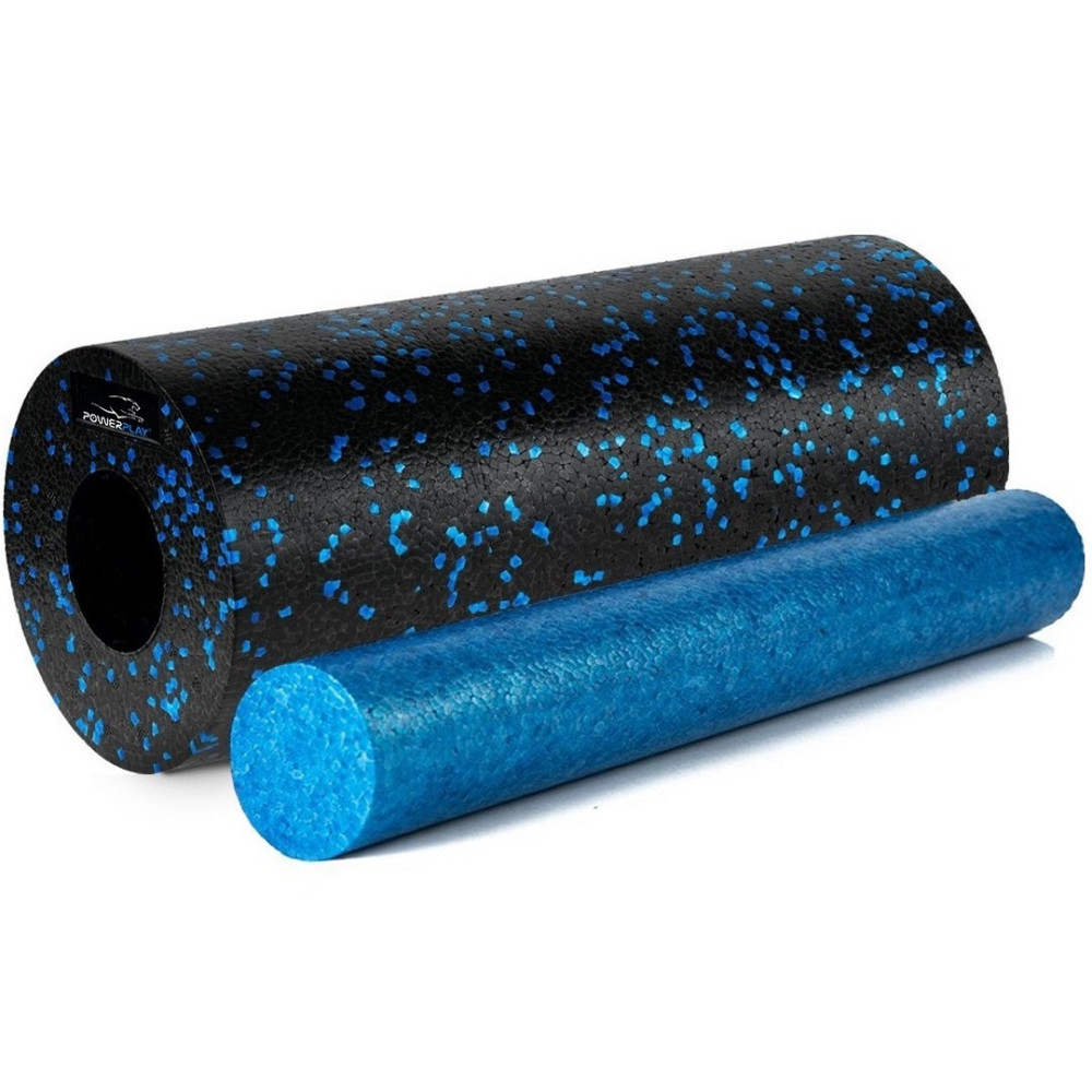 Масажний набір PowerPlay PP_4015 EPP Foam Roller Set 4in1 (2-ва роли + 2-ва м'ячі) Чорно-синій Кам'янське - фото 2