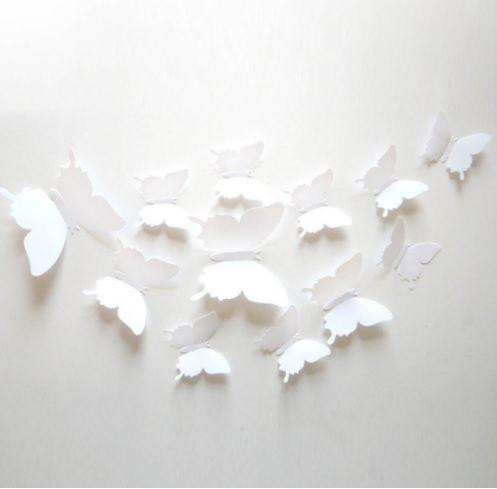 Бабочки для декора 12 штук белый Киев - изображение 1