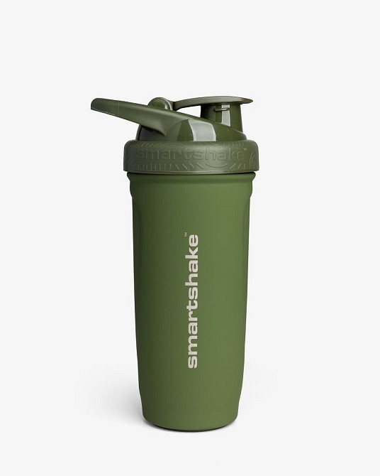 Шейкер спортивний SmartShake металевий Reforce Stainless Steel 30oz/900ml Army Green Луцк - изображение 2