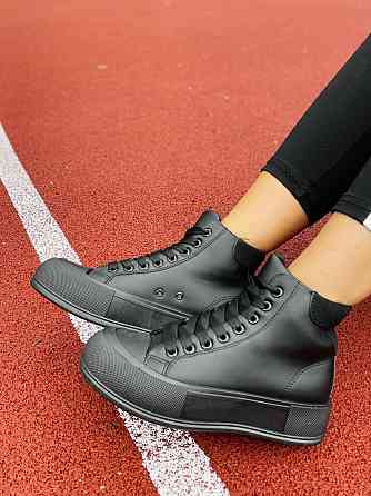 No brend Кеди жіночі M119-1 чорні (весна-осінь, еко-шкіра) (4748) Коломыя