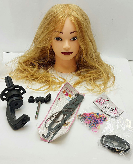 Навчальна голова-манекен для відпрацювання нарощування волосся, зачісок, стрижок 24242 Луцьк - фото 3