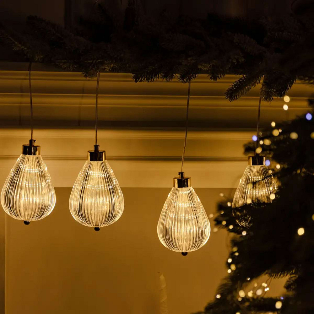 Garlando Гірлянда штора з фігурками Повітряна куля 3 метри 6 ламп тепле жовте світло 6L3MBAL Коломия - фото 9