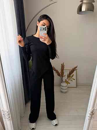 Женский стильный повседневный костюм двойка турцкий рубчик Одесса