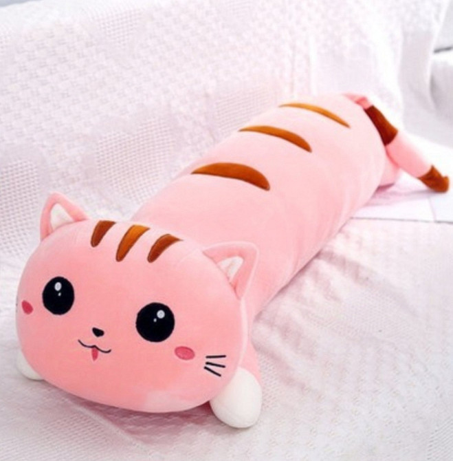 Кот батон 90 см розовый - мягкая игрушка подушка-обнимашка большая Киев - изображение 1