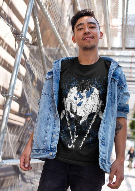 Футболка чоловіча з аніме принтом Вбивця демонів оверсайз (S/M/L) Чорний AnimeJ1180 Дніпро - фото 8