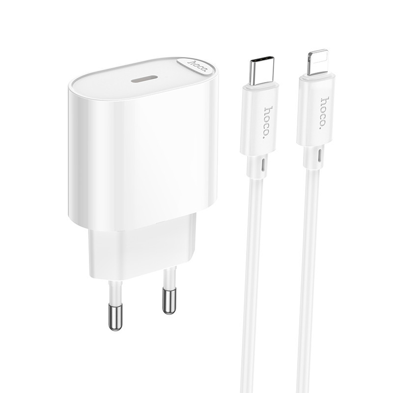 Зарядное устройство HOCO C109A с кабелем для iPhone белое Киев - изображение 4