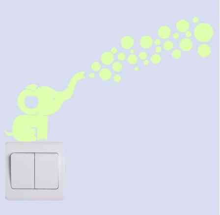 Люминесцентная наклейка Слон 15 на 15 см салатовый Киев