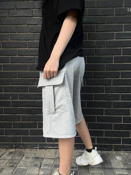 Жіночі повсякденні оверсайз шорти карго-бермуди двонитка Одеса - фото 2