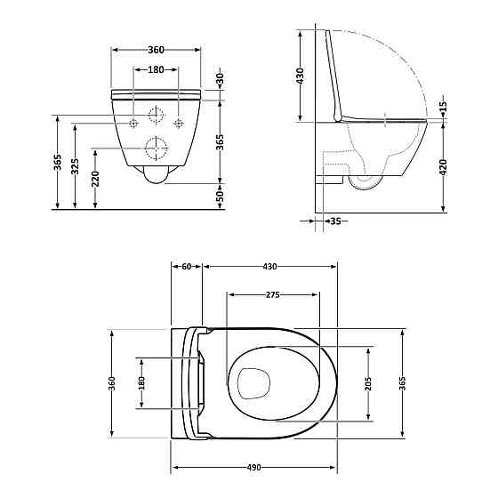 Унітаз підвісний Qtap Robin New безобідковий із сидінням Soft-close QT13332381ASW Київ