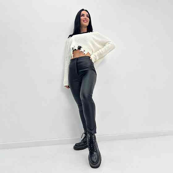 Стильні шкіряні штани жіночі "Casual" (тонкі) оптом | Норма Київ