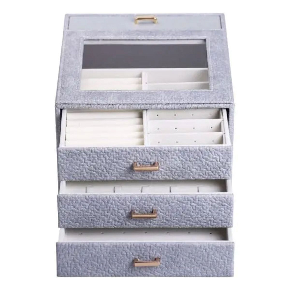 Yiwu Скринька для прикрас з еко шкіри 3 яруси органайзер для ювелірних виробів HP-5-16G Коломыя - изображение 2