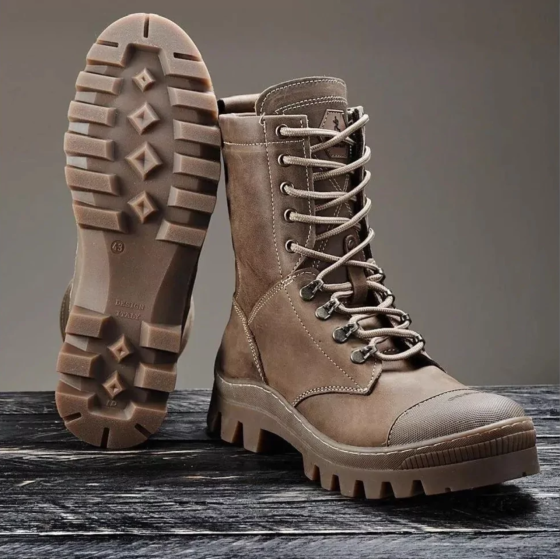 Тактические мужские демисезонные коричневые берцы КИБОРГ,военные мужские кожаные берцы Львов