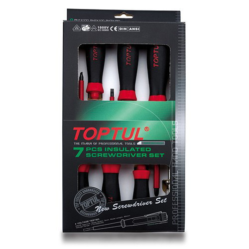 Набор отверток изолированных TOPTUL (1000V) 7ед. GAAE0704 Одесса - изображение 1