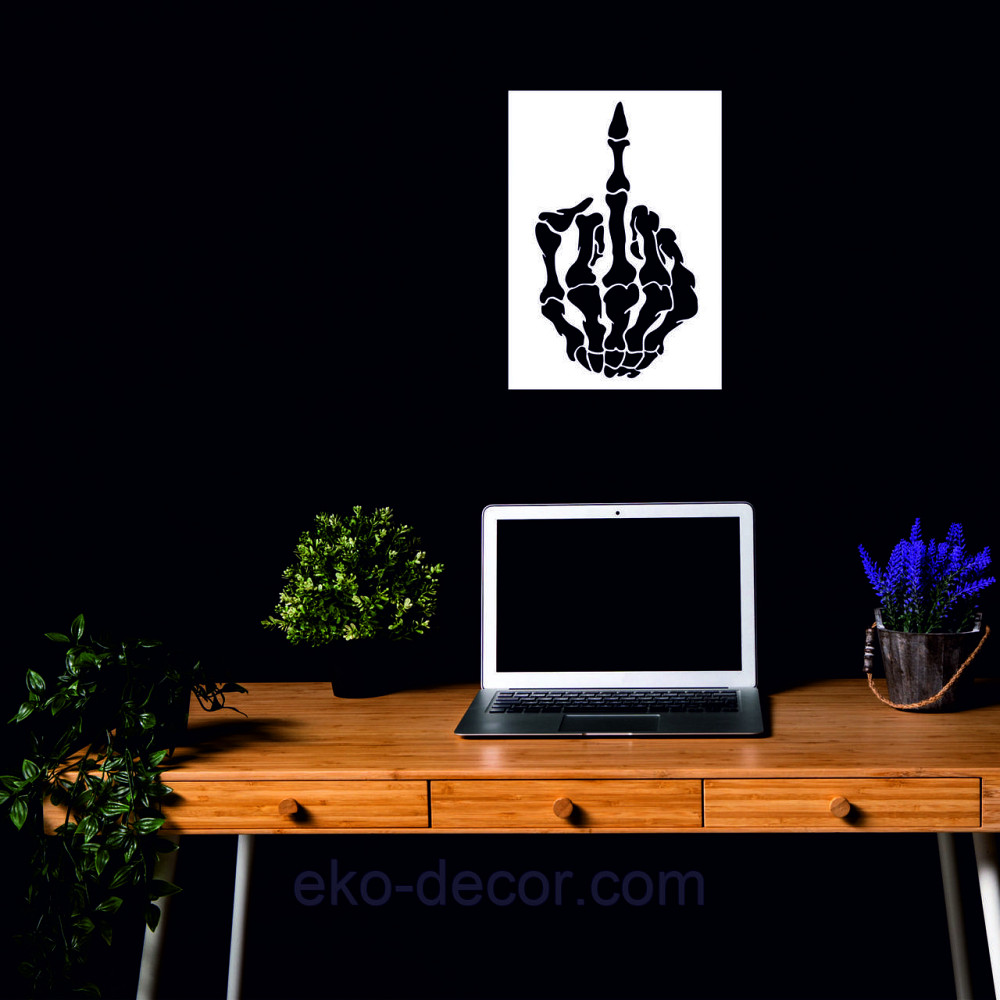 Декоративное настенное Панно «Средний палец» Декор на стену 50*35 см, Белый Киев - изображение 5