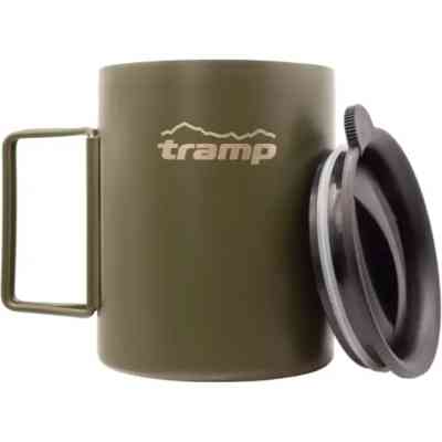 Чашка туристическая Tramp зі складаними ручками та поїлкою 500 мл Olive (UTRC-142-olive) Винница