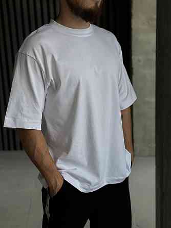 Футболка базова чоловіча оверсайз Білий 48/52 Харків