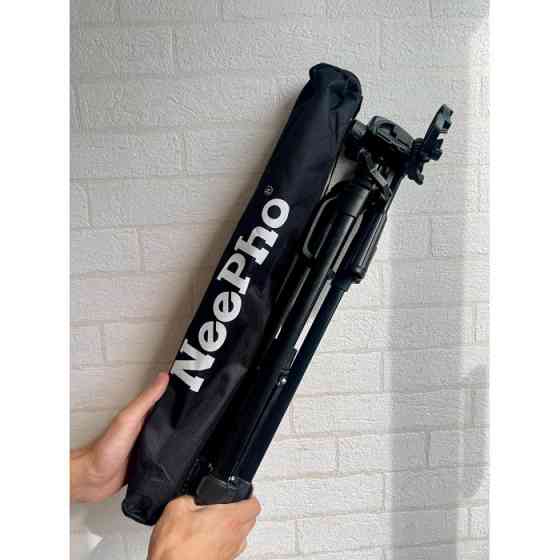 Штатив тренога NeePho NP-8830 не съемная площадка + держатель + пульт + чехол (54-155см) Черный Винница