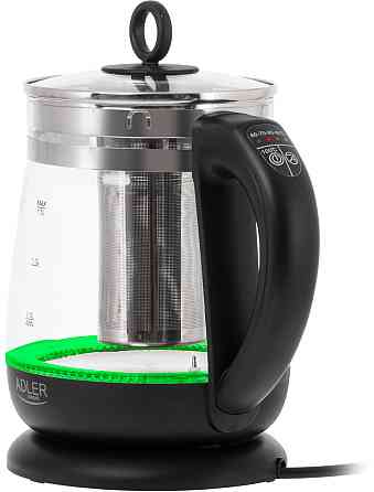 Електрочайник Adler AD 1299 1850-2200Вт/ 1.5л/ скло/ заварник/ встановлення температури/ чорний Вінниця