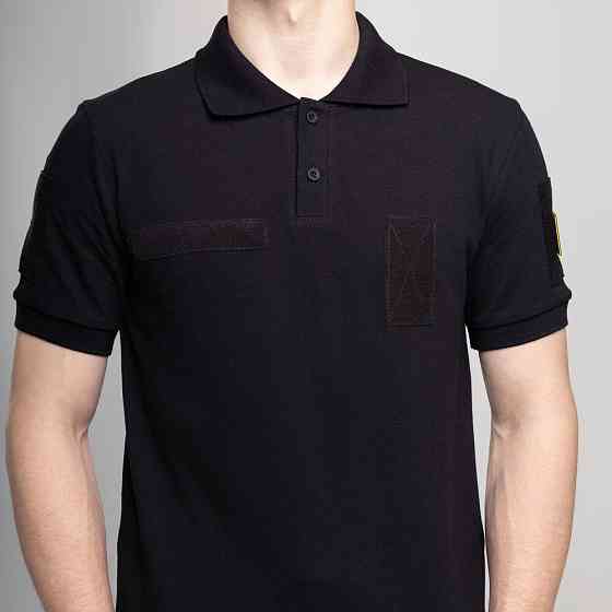 Легкое тактическое летнее мужское черное поло Pobedov Royal BATAL Военное Киев