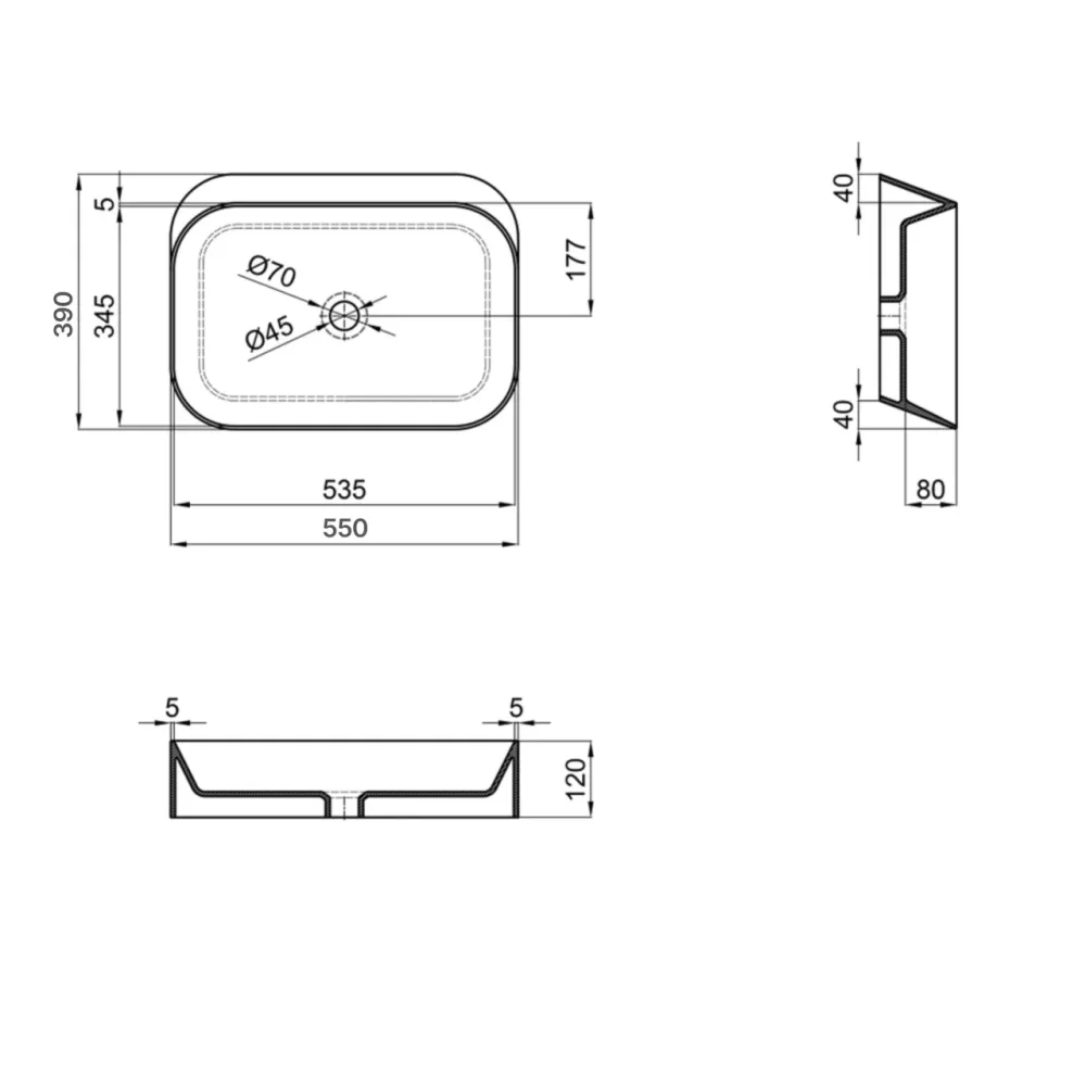 Раковина-чаша Qtap Scorpio 550х390х120 White QT14112243WN Київ - фото 7