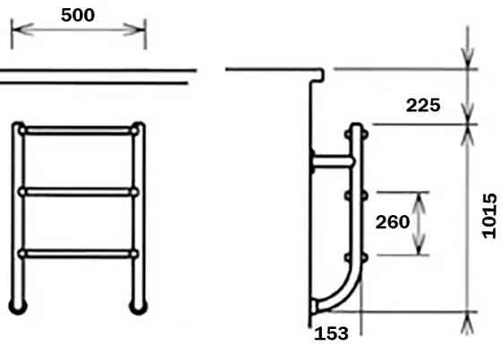Лестница для бассейнов Flexinox Two-Pieces Electropolished (4 ступени). AISI-316L (нижняя часть) Киев