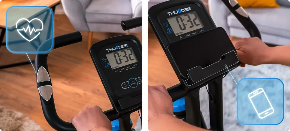 Велотренажер магнітний TINY THUNDER чорно-синій Київ - фото 5