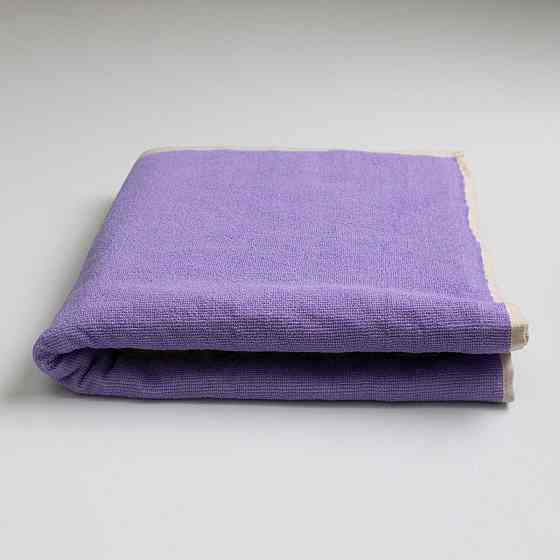 Рушник махровий для душу двосторонній Лаванда GM Textile 70х140см 400г/м2 (Лавандовий Бежевий) Суми