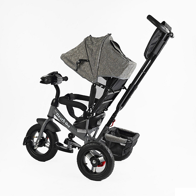 Велосипед триколісний Best Trike з батьківською ручкою надувні колеса Сірий (35-723) Чернігів - фото 3