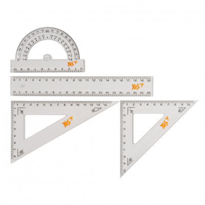 Лінійка Yes набір 4 предмета лінійка 20 см (370262) Вінниця - фото 2
