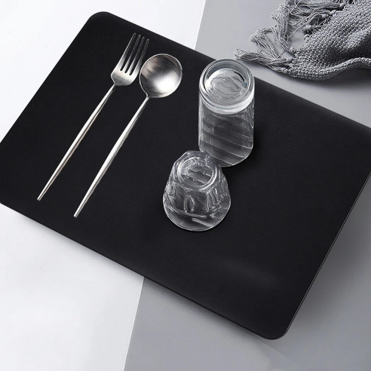 Супер поглинаючий килимок нековзний для сушіння посуду суперабсорбуючий 29*39см чорний Вінниця - фото 1