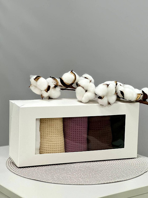 Подарунковий набір вафельных полотенец Ideal Textile 6 шт (56860964) пастельний Чернівці - фото 1