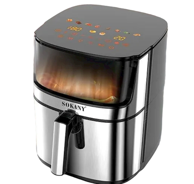 Мультипечь Sokany SK-10045 аэрогриль 8л сенсорный экран фритюрница, воздушная печь без масла аэрофритюрница 2000Вт SK-10045 Киев - изображение 2