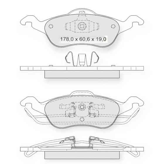 Колодки передние Форд Фокус (98-04) (Dafmi elli) тормозные Мукачево