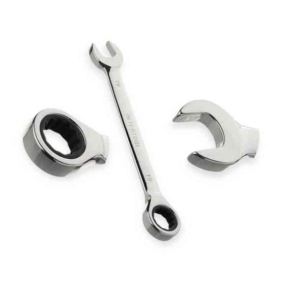 Набор ключей рожково-накидных с трещеткой 8-19 мм 11 шт (планшет) CrV Мукачево