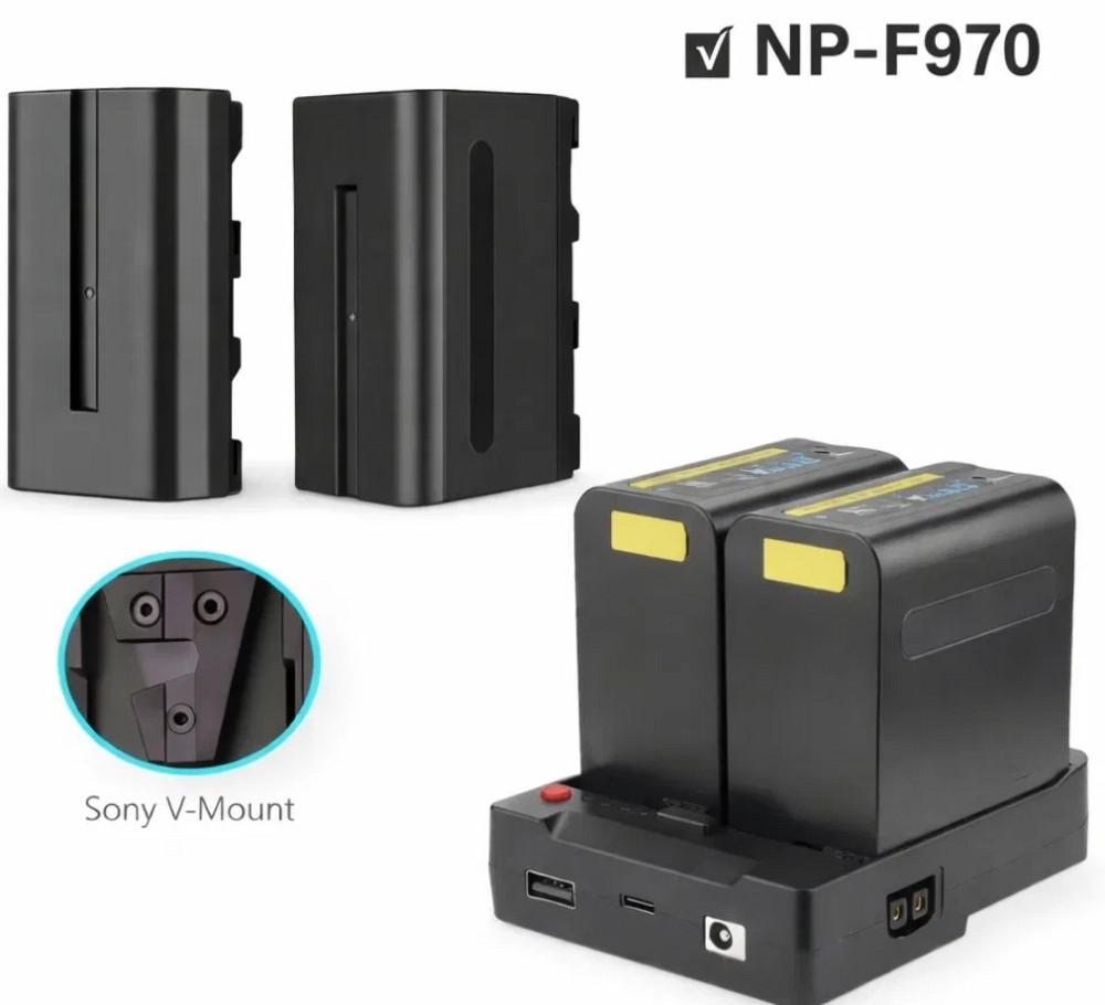 Комплект NP-F → V-Mount + 2шт батареи NP-F980. Харьков - изображение 1