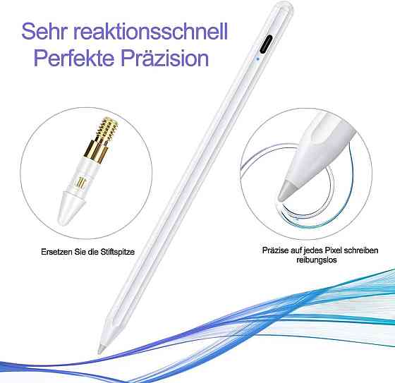 Активний стилус RAMSWIN K2259 White для iPad (2018-2022) з функцією відхилення долоні та магнітним кріпленням Київ