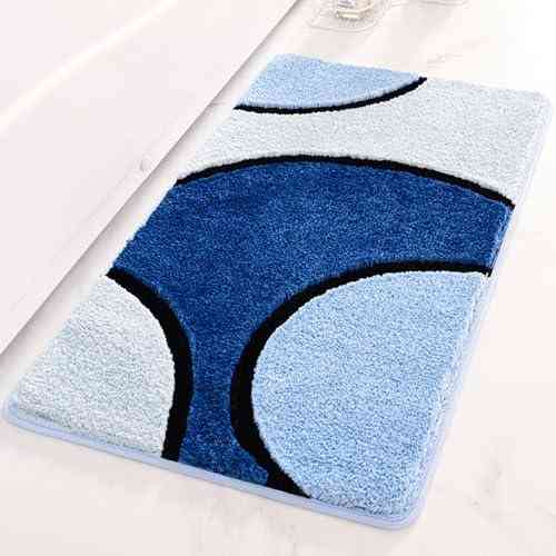 Коврик для ванной и душа коврик для ног в ванную комнату,микрофибра,атискользящий 40х60 см,синий с узором Каменец-Подольский
