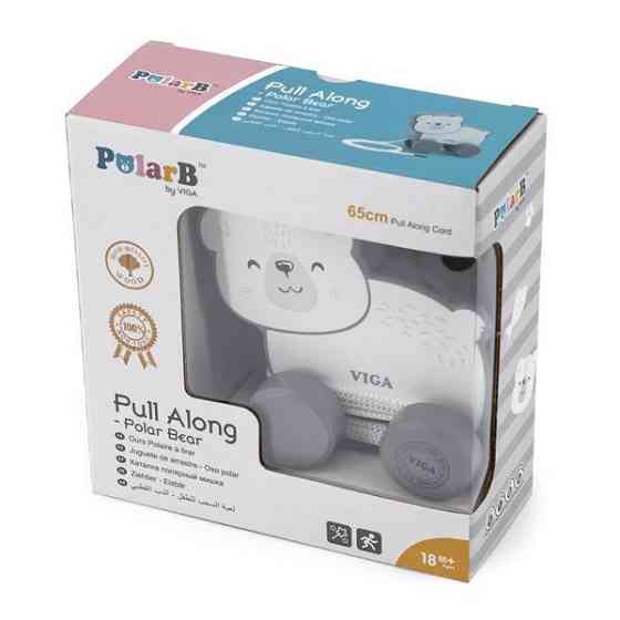 Дерев'яна каталка PolarB Білий ведмедик (44001) Харків