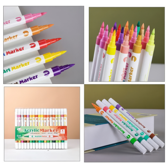 Двосторонні акрилові маркери, 36 шт. (72 кольори), на водній основі, художній комплект для малювання Кам'янець-Подільський