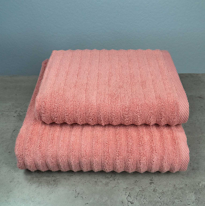 Набор махровых полотенец Зеро Твист 2шт GM Textile 50x90см, 70x140см 550г/м2 (Терракотовый) Сумы - изображение 1