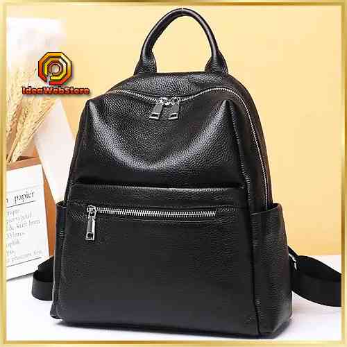 Классический Элегантный кожаный женский рюкзак Черный рюкзак из натуральной кожи TidinBag Киев