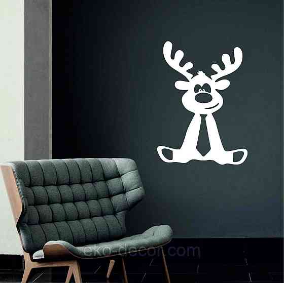 Декоративное настенное Панно «Олень», Декор на стену 90*65 см, Белый Киев