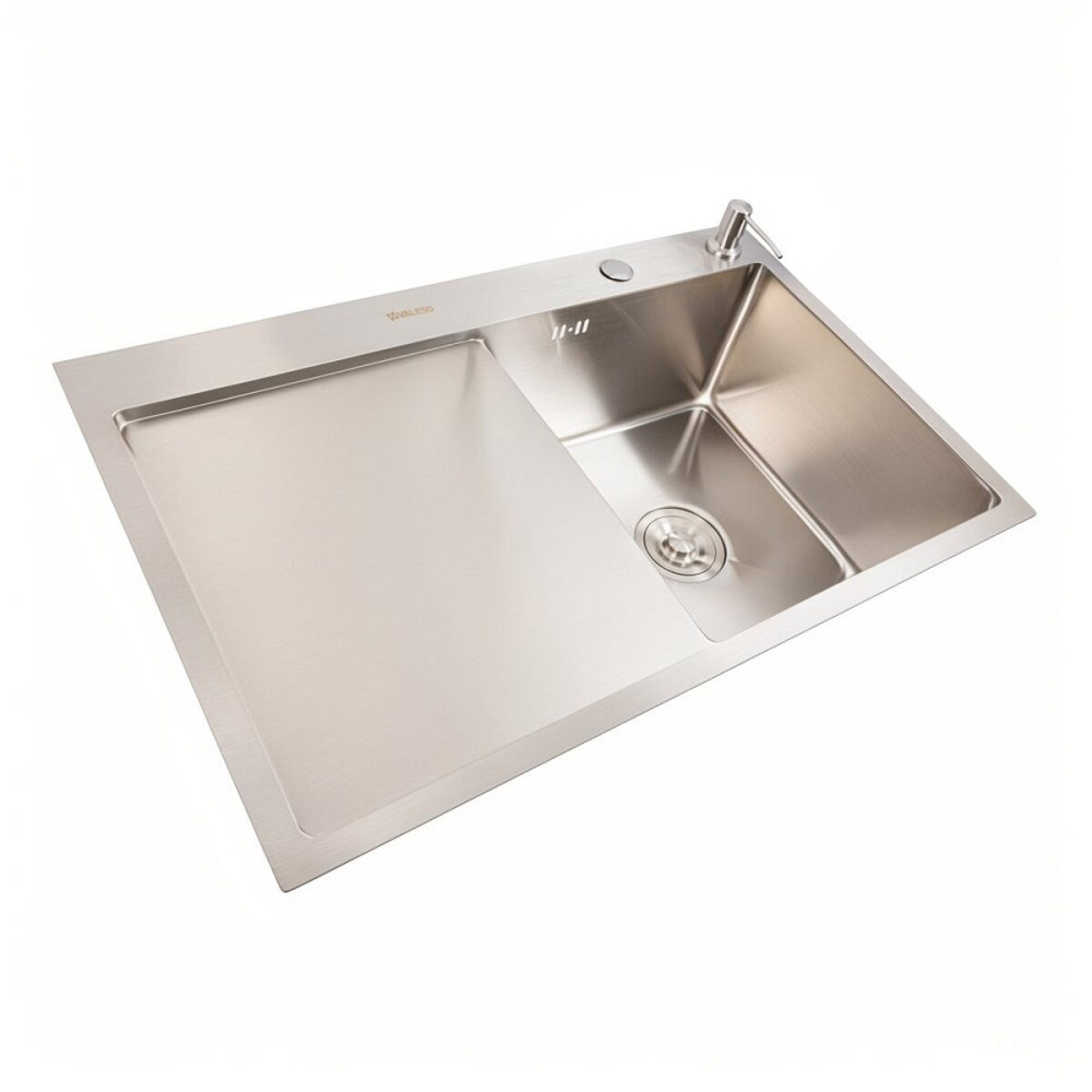 Кухонна мийка CM 78*50 R нержавійка VALESO Handmade (круглий сифон 3,0/0,8) Коломия - фото 2