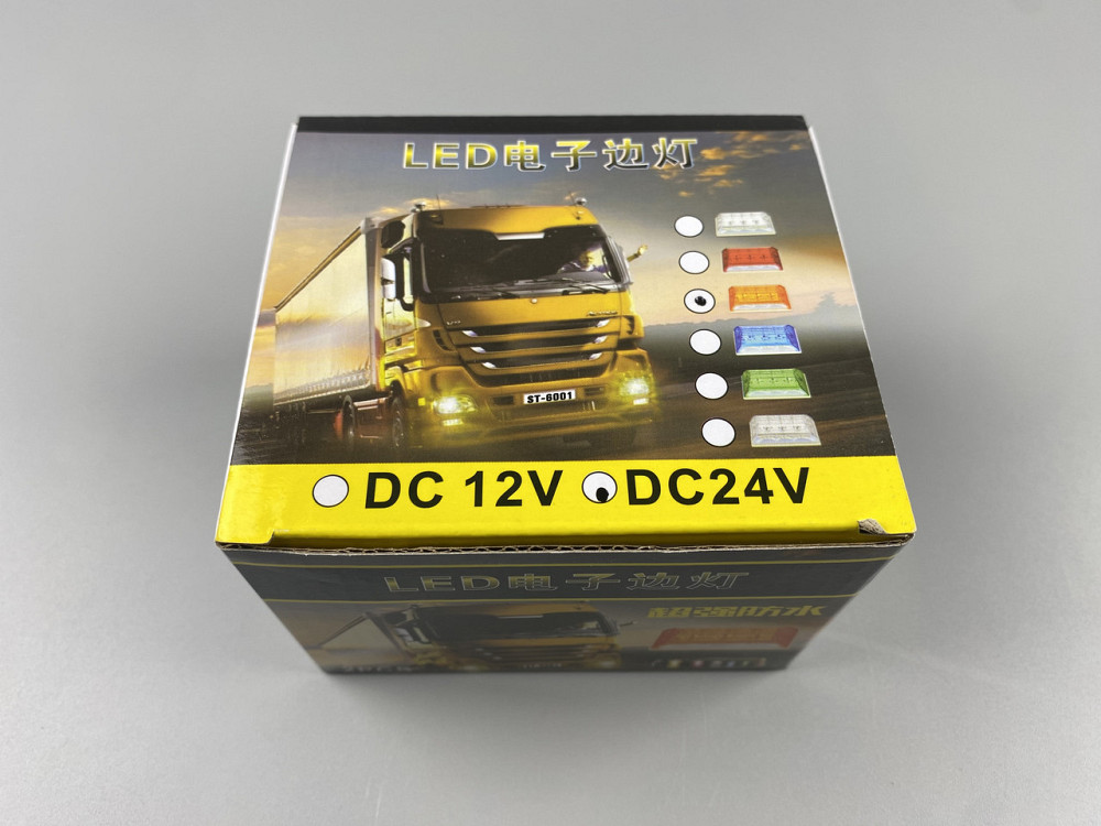 Ліхтар габаритний світлодіодний LED з кріпленням бічний, фари автомобільні габаритні 24V IP67 жовті 2шт Мукачево - фото 2